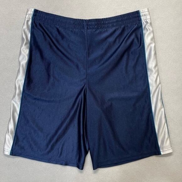 Navy White Athletic Gym Shorts activewear boys Size 14 - Picture 5 of 6
